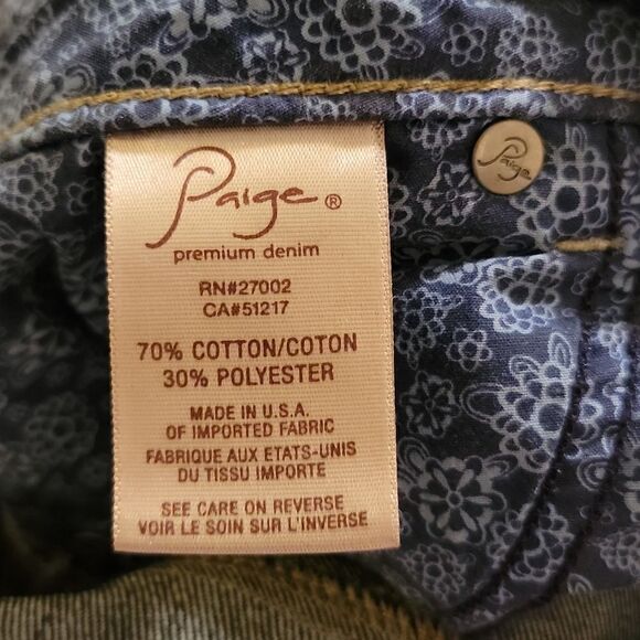 Paige Verdugo Jegging Skinny Made USA Premium Denim Dark Wash Jeans Size 32 x 31 - Picture 7 of 8